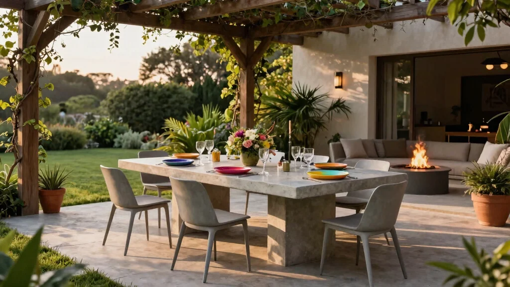 11 Concrete Outdoor Dining Tables That Feel Bold, Modern, And Built To Last