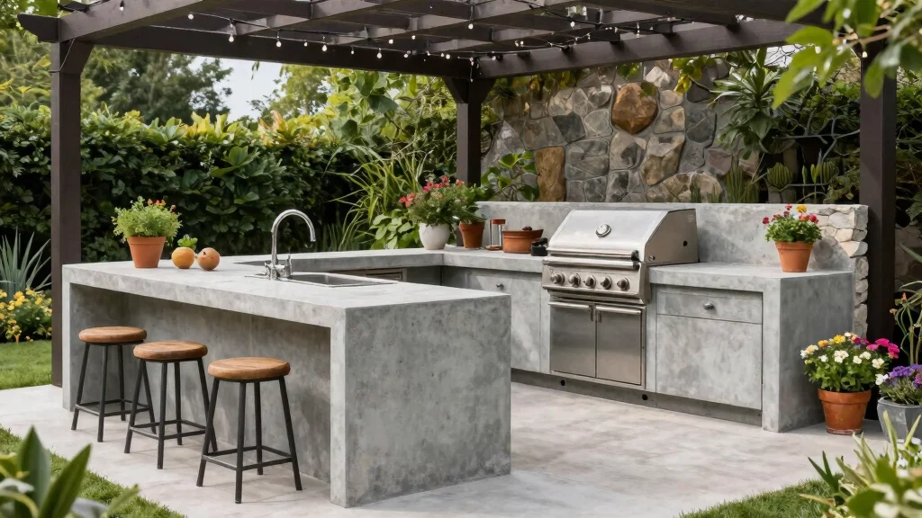 11 Concrete Outdoor Kitchens That Feel Modern And Built To Last
